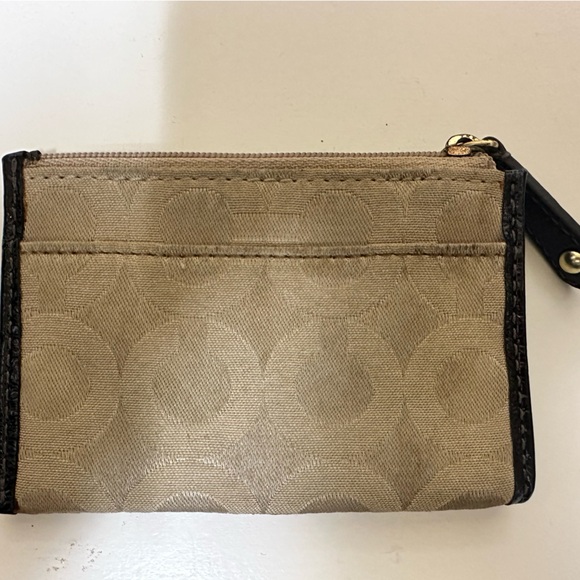 Tan and brown Coach Coin Purse/Wallet - Picture 2 of 3